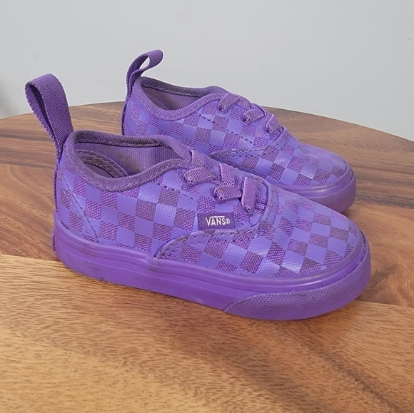 VANS Lo Pro Purple Checkered Canvas Lace Up Low Top Skate Shoes Kids Size 5 - Picture 7 of 15